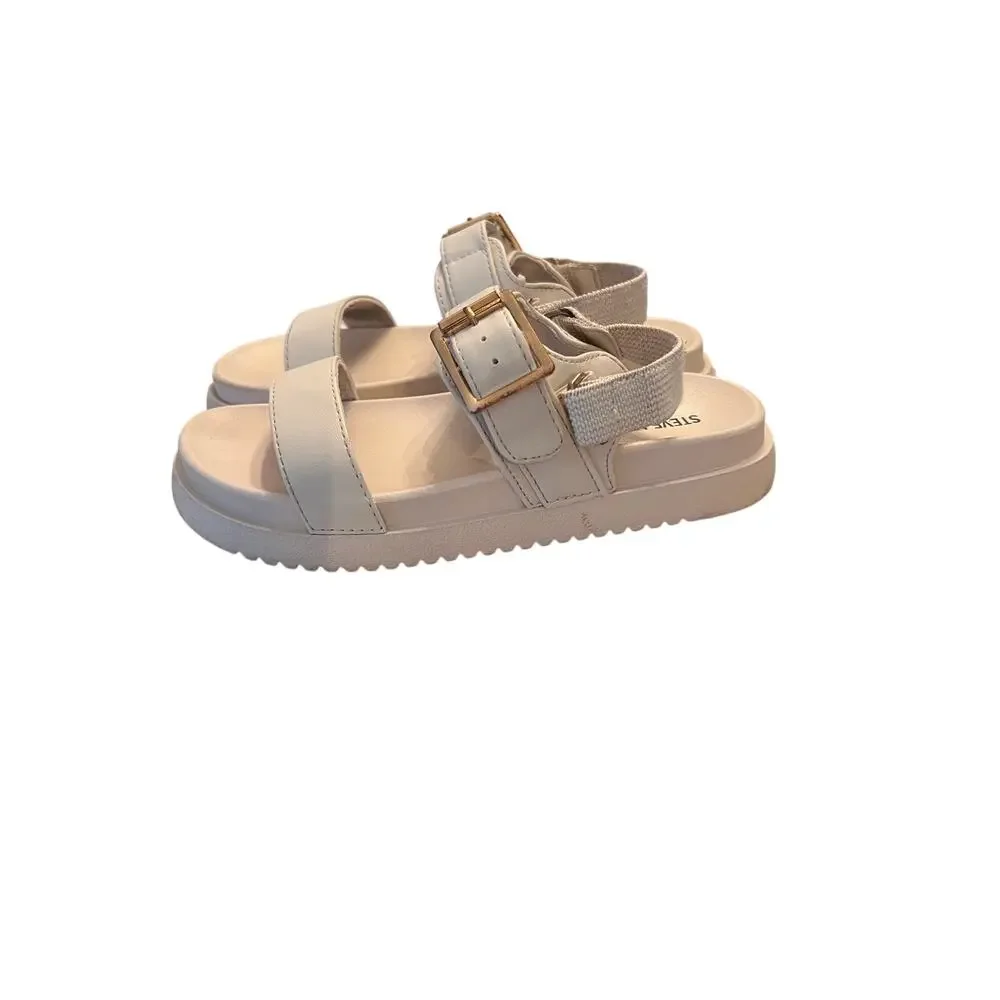 Steve Madden Girl's 2 Jwinie-i Platform Strap-Back Sandals Bone